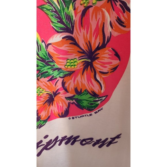 80s T-Shirt, Vintage Tshirt, Beach Equipment, California Turtle Bay, Tropical XL - Picture 4 of 6
